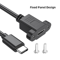 Cable de Extensión USB Tipo C 3.1 Macho a Hembra para Computadora, con Tornillo de Panel