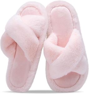 XIXITIAO Dames Pantoffels met Kruisband, Pluche, Stijlvolle Open Teen <span class=keywords><strong>Slippers</strong></span> voor Binnen en Buiten - Product Image 6