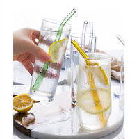 Paille à boire réutilisable Paille en verre écologique pour le thé à bulles Smoothies Accessoires de bar Paille