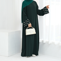 Dernière collection de vêtements islamiques, abaya pour femmes en nida premium avec broderie florale, robes modestes fermées pour femmes, abaya pour femmes musulmanes, robe musulmane