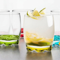 Ensemble de 6 verres transparents peints de couleur, capacité de 100 ml, pour boissons, fabriqués en Chine