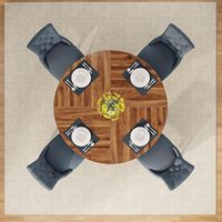 Table à manger ronde en bois rustique de style farmhouse de 47 pouces avec base croisée pour la maison, la cuisine et la salle à manger