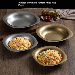 Ensemble d'assiettes à pâtes, salades et soupes en acier inoxydable doré à bord large – Légères, incassables et décoratives pour la maison - Product Image 2