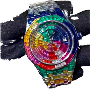 Reloj de Lujo Unisex de Alta Calidad, Estilo Hip Hop, Acero Inoxidable, Esfera de Cristal Analógica, Hecho a Mano, con Incrustaciones de Moissanita - Product Image 1