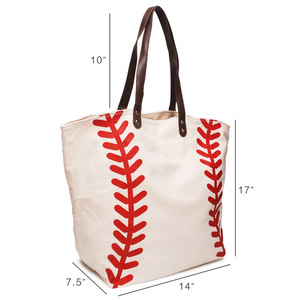 Sac fourre-tout <span class=keywords><strong>en</strong></span> toile de coton vintage rouge brodé, grande capacité, écologique, pour le shopping, les voyages et l'école - Product Image 2