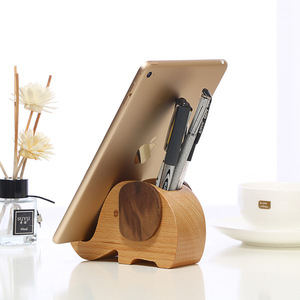 Porte-stylo en bois en forme d'éléphant, support de téléphone, accessoire de bureau créatif, design moderne et simple - Product Image 2