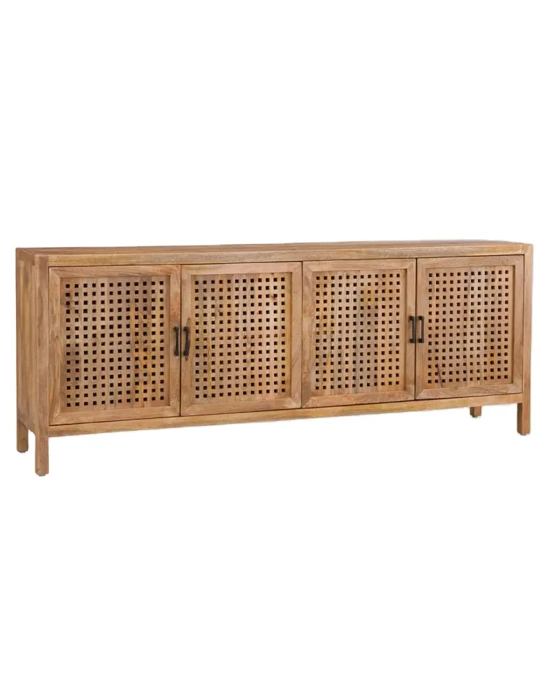 Wooden natural brown living room TV stand living room decorative furniture side table storage cabinet