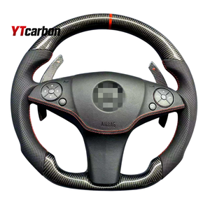 YTcarbon pour SL <span class=keywords><strong>SLK</strong></span> SLR GLK R230 <span class=keywords><strong>R171</strong></span> R199 X204 AMG accessoires intérieurs de voiture Style de course véritable <span class=keywords><strong>volant</strong></span> en Fiber de carbone - Product Image 5