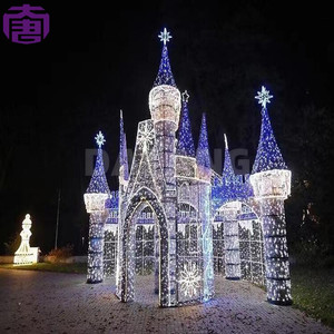 Castle Silhouette Festoon <b>Light</b> - Battery <b>Timer</b> Cluster with Door & Gate Entrance Design - Product Image 5