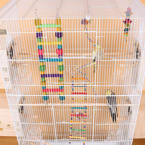 Kandang Burung Beo Logam Multi-Level Besar dengan Kotak Sarang Ternak dan Roda Berputar untuk Parkit, <span class=keywords><strong>Cockatiel</strong></span>, Lovebird - Product Image 4