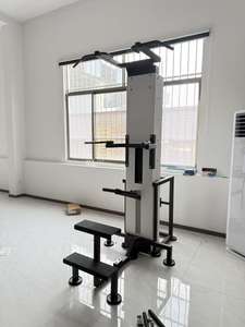 可调节重型钢制站立辅助引体向上训练器，带针式负重块，用于肌肉锻炼 - Product Image 2