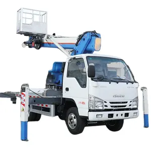 Plataforma de trabalho aéreo telescópica montada em caminhão ISUZU de baixo preço 25m/Plataforma de elevação hidráulica para venda