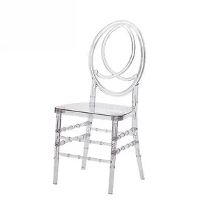 All'ingrosso sedia trasparente per matrimonio ed evento acrilico in cristallo impilabile in resina chiara sedia Chiavari