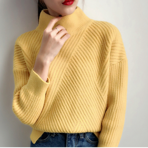 Maglione invernale a collo alto <span class=keywords><strong>bianco</strong></span> da donna in maglia di <span class=keywords><strong>cotone</strong></span> personalizzato all'ingrosso - Product Image 6