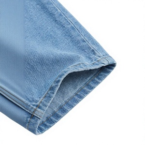 Jean droit taille haute respirant en denim délavé écologique pour homme, coupe droite, style cargo, décontracté, bleu vintage - Product Image 4