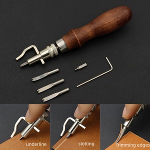 Outil de rainurage du cuir à 7 rainures réglables, pour la création de biseaux et les plis de <span class=keywords><strong>couture</strong></span>, outil de bricolage pour le travail du cuir - Product Image 3