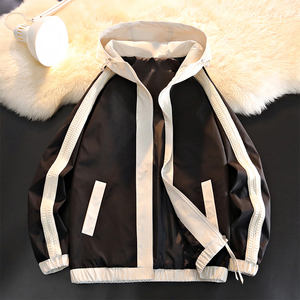 Cardigan fin à capuche personnalisé avec logo, mode printemps-automne, pour jeunes garçons, style décontracté, tendance sport, manteau américain. - Product Image 2