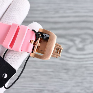 Montre de luxe pour femme, style classique et élégant, modèle Goddess 0701, cadran ajouré en fibre de carbone, avec diamants colorés - Product Image 4