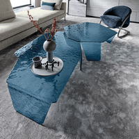 Ensemble table basse en acrylique à motif de pierre bleue moderne et contemporain Mobilier de salon modulaire décoratif pour salon et maison