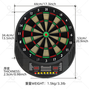 PENPEN Jeu de Fléchettes Électronique Durable Grand Format 13,5 Pouces avec <span class=keywords><strong>6</strong></span> Fléchettes – Écran LED et Marquage Vocal pour Adultes et Enfants B19 - Product Image 3
