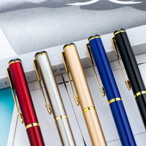 Stylo publicitaire professionnel en métal avec logo personnalisé, pointe bille 1,0 mm, action rotative, idéal pour hôtels et conférences, vente en gros - Product Image 2