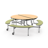 Table à manger mobile en bois contemporain de haute qualité, pliable, 8 places, chaises de restaurant, cafétéria, hôpital