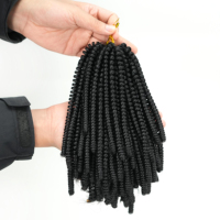 Extensions de cheveux synthétiques souples et bouclés Amygirl Spring Twist Afro Kinky Curly pour tresses au crochet, couleurs naturelles, vente en gros