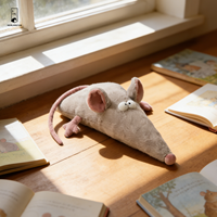 Coussin en peluche doux en velours de polyester - Oreiller amusant en forme de rat de dessin animé - Décoration fantaisie pour chambre d'enfant et canapé - Idée cadeau