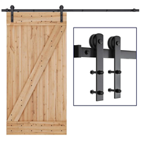 WEKIS Kits de portes de grange intérieures en bois au design moderne avec quincaillerie Portes de grange coulissantes et accessoires de fenêtre