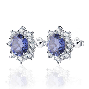 Parures de bijoux en argent sterling 925 avec halo en zircon cubique, parures de bijoux en tanzanite taille ovale - Product Image 3