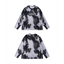 Men's Sports Tie-dye Digital Print Sporty Long Sleeve Quick-Dry Casual Round-Neck Spring/Summer 190g T-Shirt