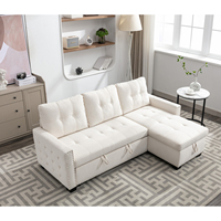 Sofá Cama Convertible Moderno en Forma de L Multiusos para un Cómodo Asiento de 4 Plazas y Relajación