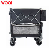 Chariot pliable à 4 roues en maille de fer WOQI avec poignée pour le shopping, le jardin et le camping