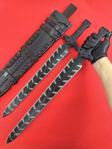 Cuchillo Táctico de Acero Inoxidable Negro de Alta Calidad con Mango G10, Cuchillo Recto para Supervivencia al Aire Libre, Funda, Cuchillo de Caza, Grado DIY, OEM - Product Image 2