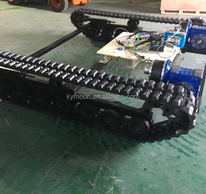 แชสซีรถตีนตะขาบยาง แชสซีรถตักขนาดเล็กแบบตีนตะขาบ ชิ้นส่วนเครื่องจักรก่อสร้างแบบตีนตะขาบยาง มอเตอร์หุ่นยนต์ แชสซีแท่นหุ่นยนต์ - Product Image 3