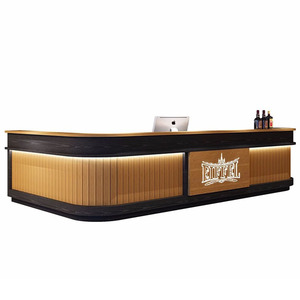 Scrivania Reception Bifacciale Personalizzabile Stile Industriale <span class=keywords><strong>Vintage</strong></span> per Sala Biliardo Bar Caffetteria Sala da Tè Scaffale Cassa Supermercato - Product Image 5