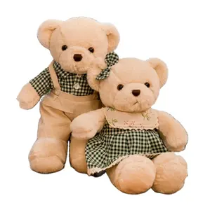 CE/ASTM 2024 Hot Selling Plush Dressed Teddy Bear Couple Toys Wedding Gift Customized Stuffed Animal Plush Teddy Bear Decoration