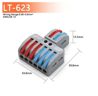LT-623 Mini Quick Connect Terminal 2-in-6 Fast Wire Connector 32A 0,08-4mm Nylon Kupfer für Energie anwendungen 0,08-4mm Nylon
