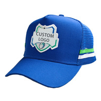 Casquette de camionneur à broderie 3D personnalisée 2 bandes 5 mailles Deep Fit Casquettes de camionneur à profil haut Casquette de camionneur côté campagne pour enfant et adulte
