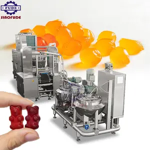 Small Scale pectin gelatin gummy soft jelly candy moulding machine starch less gummy candy machine price