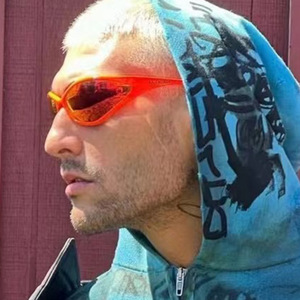 Gafas de Sol Deportivas Naranja Punk Futuristas de los 2000, Gafas de Sol <span class=keywords><strong>Retro</strong></span> Y2K para Mujer y Hombre, Gafas de Sol Envolventes de Ojo de Gato, Protección UV400 2024 - Product Image 2