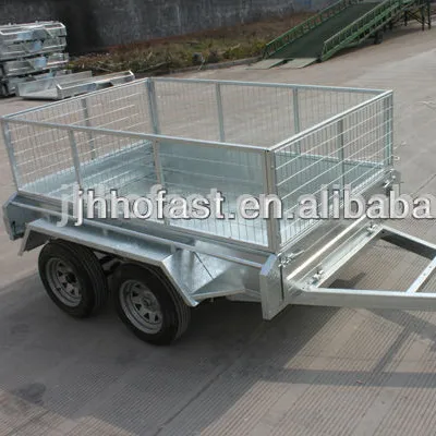 Hot selling full welded tandem trailer /car trailer/box trailer with cage