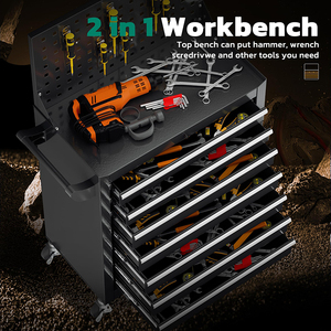 Chariot à outils roulant à 7 tiroirs pour <span class=keywords><strong>garage</strong></span>, armoire de rangement mobile en métal pour outils de réparation automobile - Product Image 4