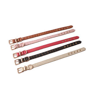 Nuevo <span class=keywords><strong>collar</strong></span> de perro de diseñador <span class=keywords><strong>collar</strong></span> de plomo de cuero PU sólido proveedor de mascotas calidad collares al por mayor - Product Image 1