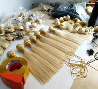 Mèches de cheveux indiens bruts non traités, tissage complet et épais, 24 pouces, double tirage, blond 613, grade 15A