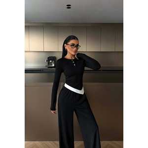 Costume noir boutonné formel et décontracté - Product Image 3