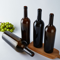 Bouteilles de vin de qualité supérieure avec bouchon en liège 750ml/500ml/200ml, design givré, bouteilles rondes pour le stockage à domicile ou au bar