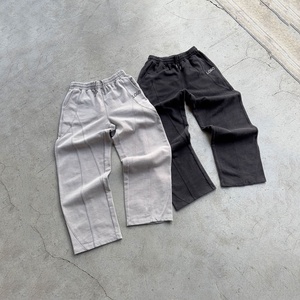 מכנסי טרנינג כותנה כבדים בהתאמה אישית, בגזרה ישרה, מראה וינטג' משופשף, שטיפה בחומצה, גזרה רחבה, אופנת רחוב לגברים - Product Image 1