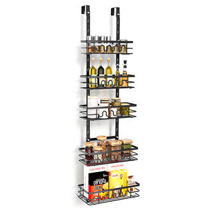 5 niveaux pas de poinçonnage support de crochet sur <span class=keywords><strong>la</strong></span> porte de <span class=keywords><strong>douche</strong></span> Caddy suspendu organisateur étagère réglable cuisine montage mural panier à épices support - Product Image 6