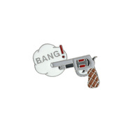 Bros pistol kepribadian kreatif kartun grosir lencana logam berbentuk pistol lucu aksesori pakaian pin enamel